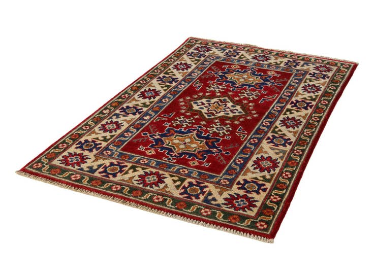 Detail image of 2' 8 x 4' 4 Hand Knotted Kazak Rug