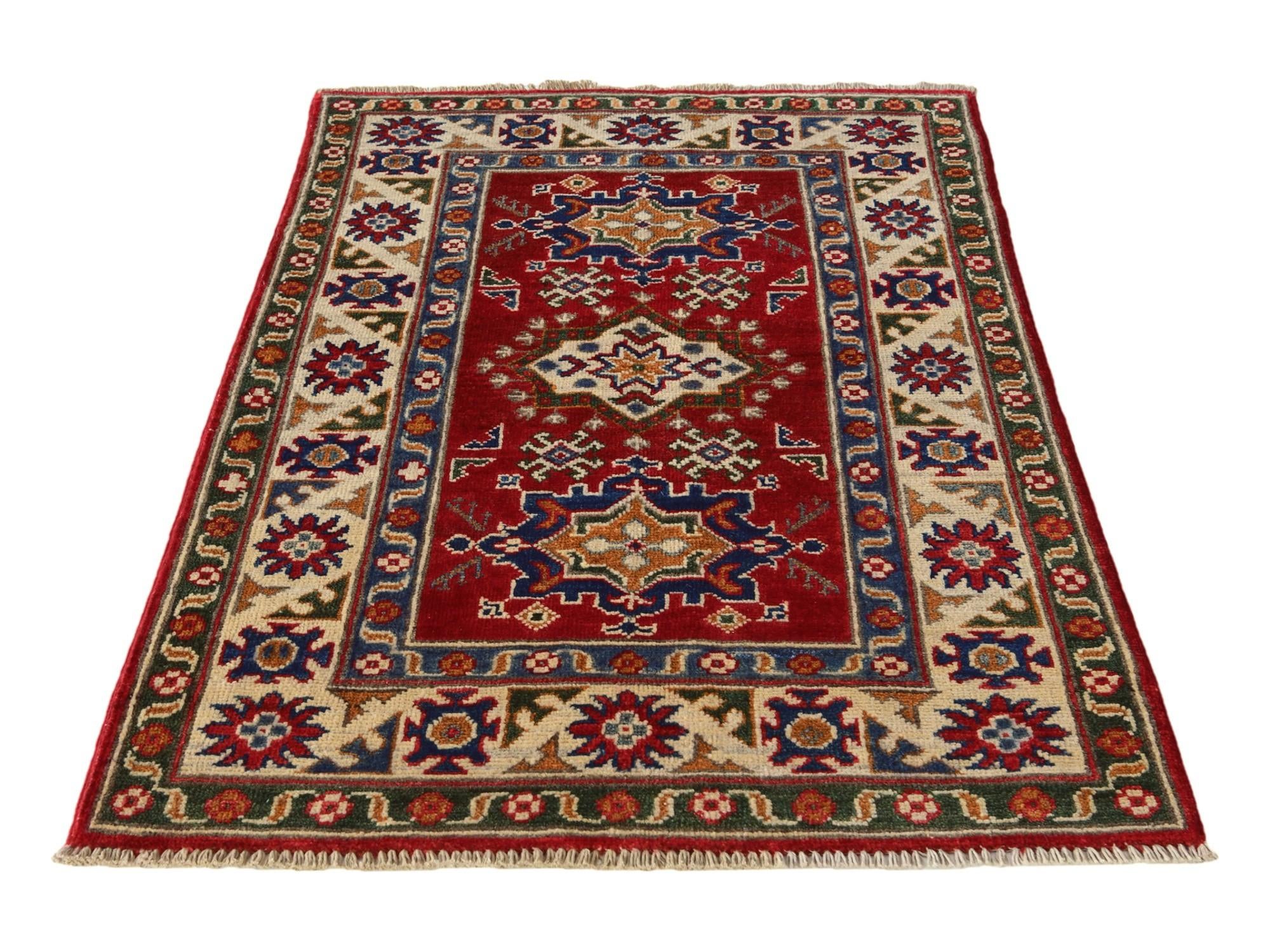 2' 8 x 4' 4 Hand Knotted Kazak Rug