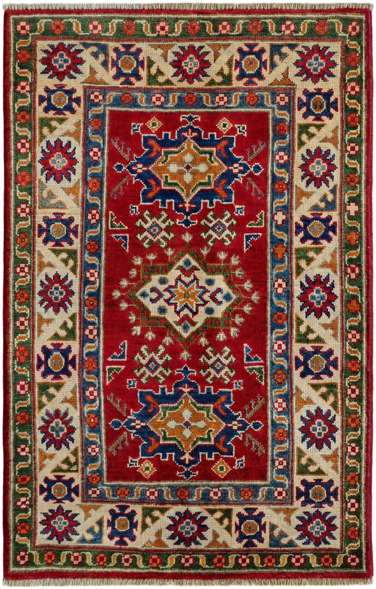 2' 8 x 4' 4 Hand Knotted Kazak Rug