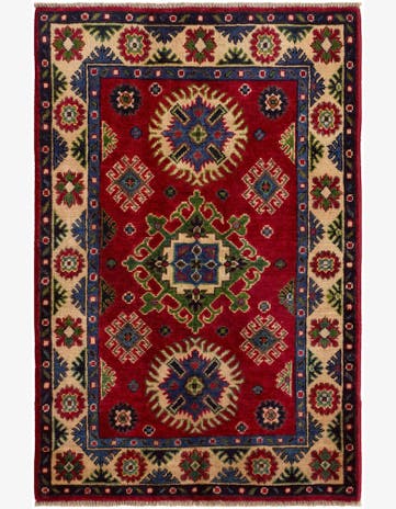 2' 8 x 4' Hand Knotted Kazak Rug