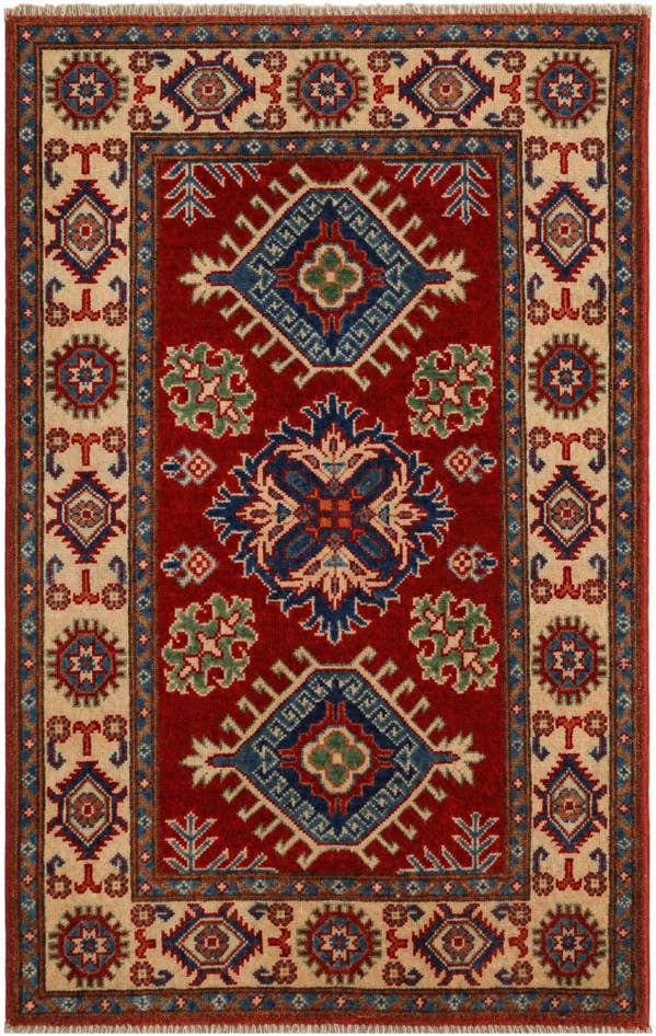 Detail image of 2' 8 x 4' 2 Hand Knotted Kazak Rug