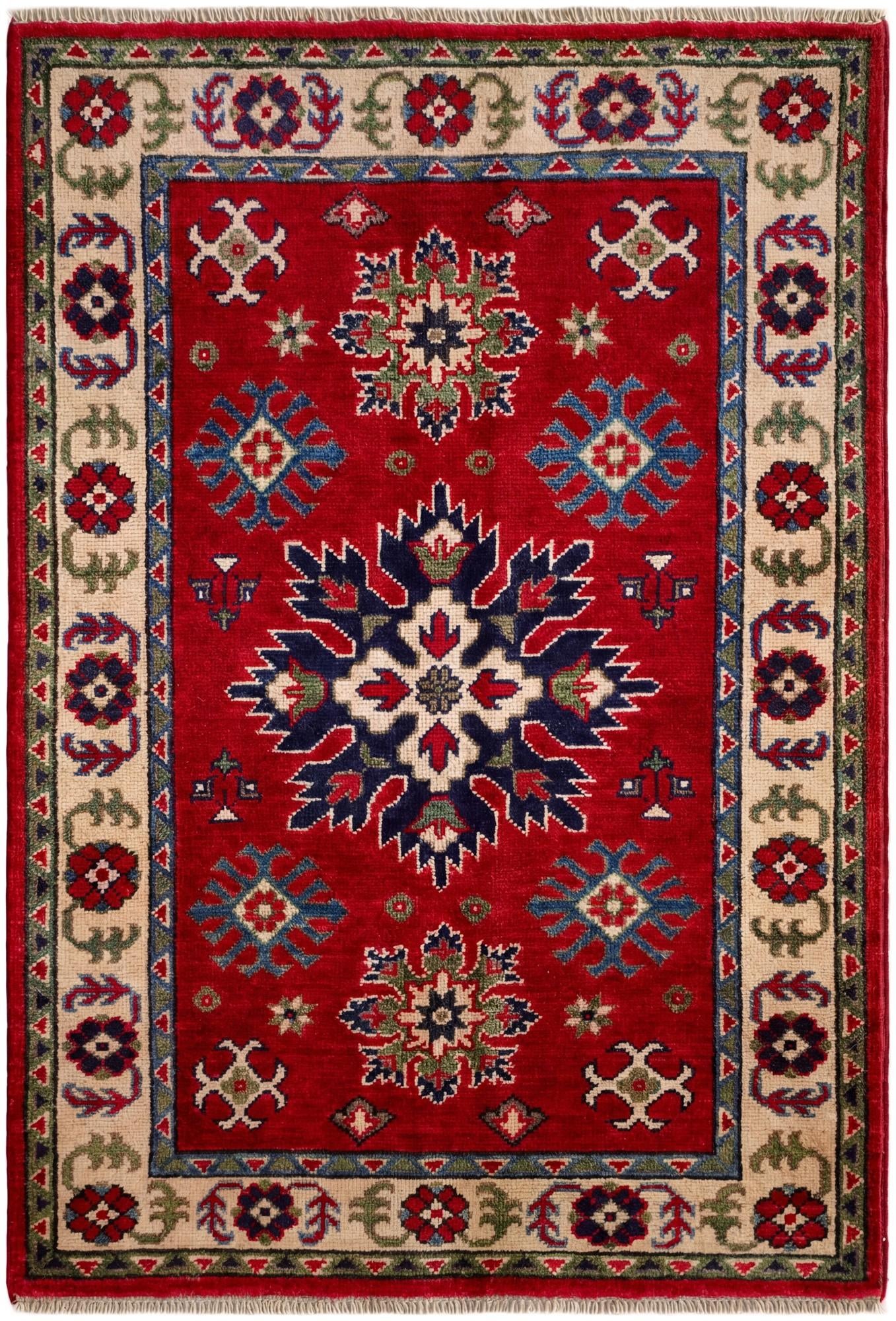 2' 8 x 4' Hand Knotted Kazak Rug