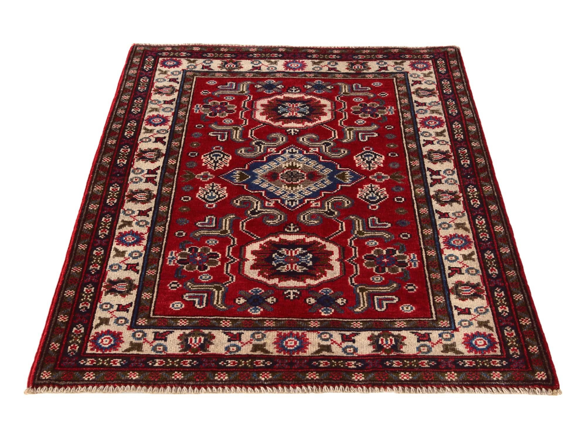 2' 11 x 3' 9 Hand Knotted Kazak Rug