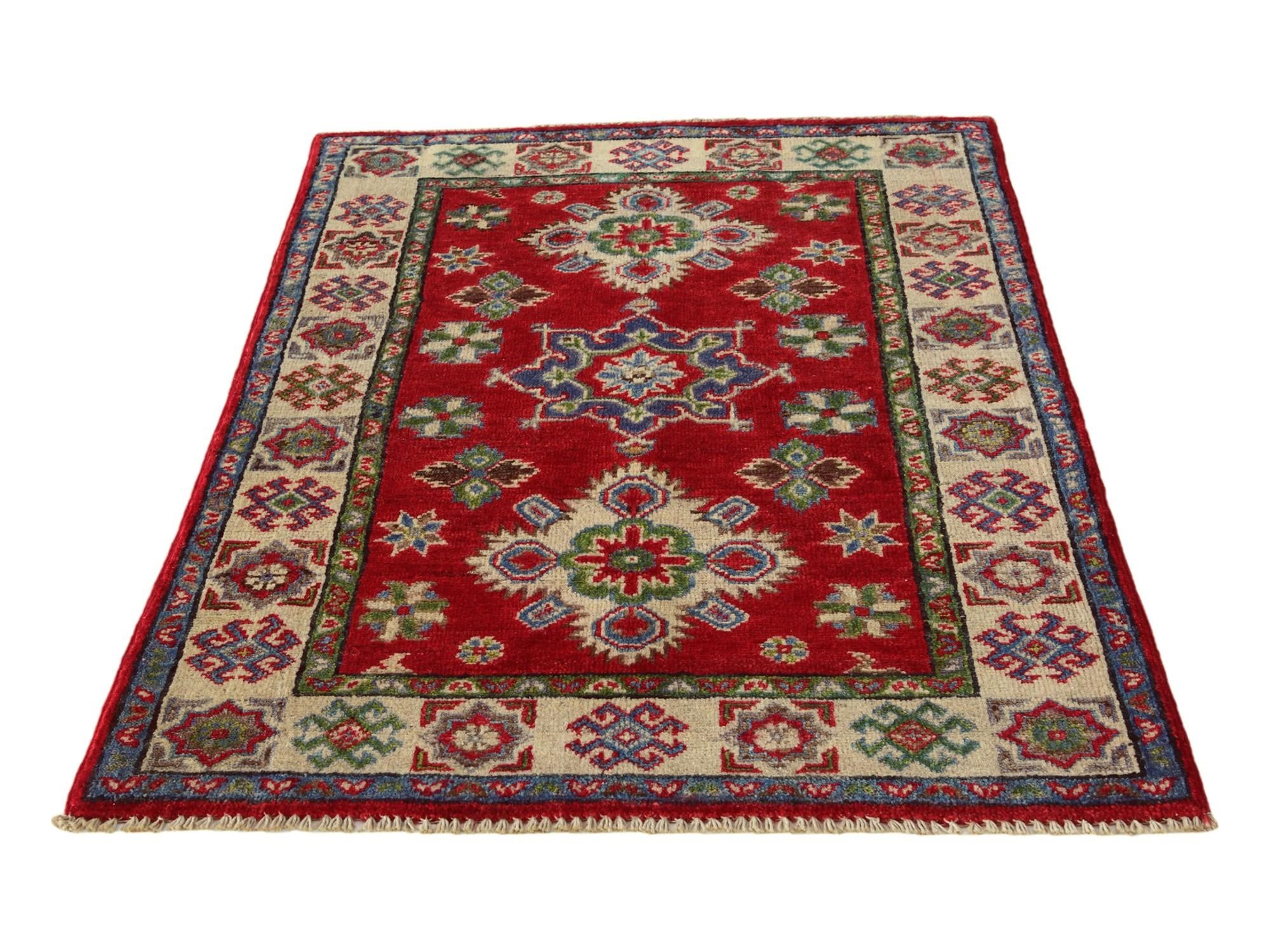 2' 8 x 4' Hand Knotted Kazak Rug