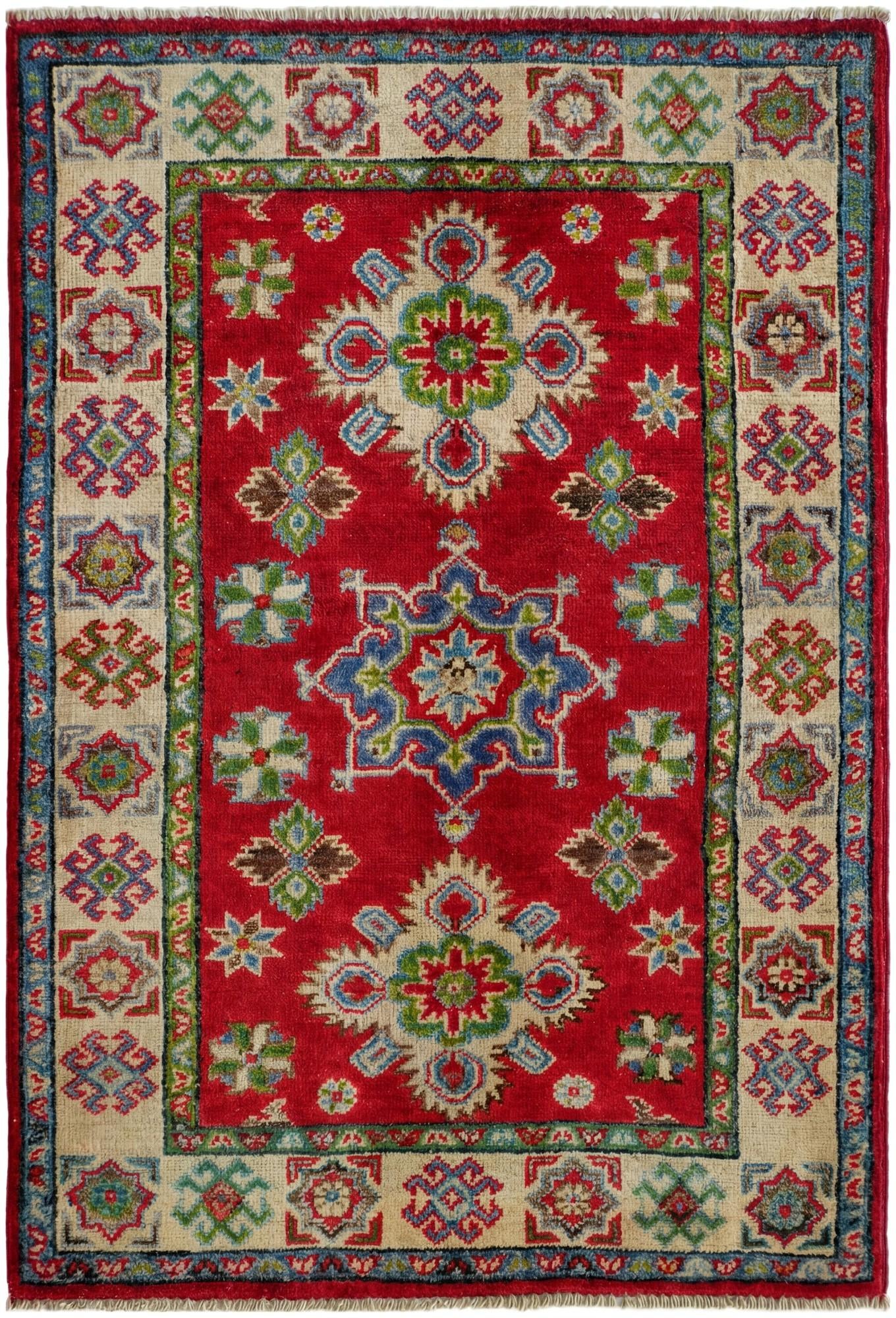 2' 8 x 4' Hand Knotted Kazak Rug