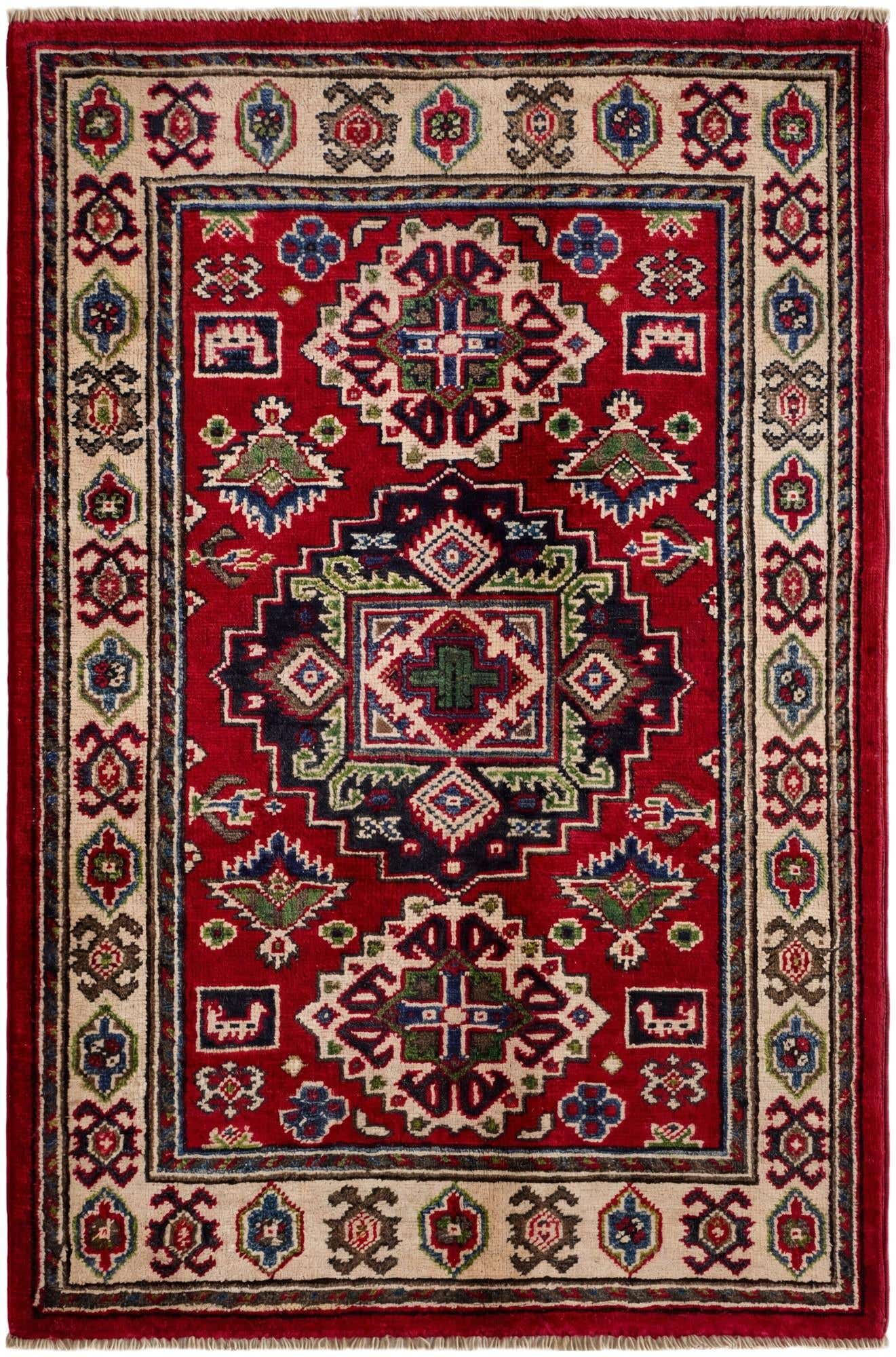 2' 8 x 4' Hand Knotted Kazak Rug