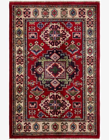 2' 8 x 4' Hand Knotted Kazak Rug