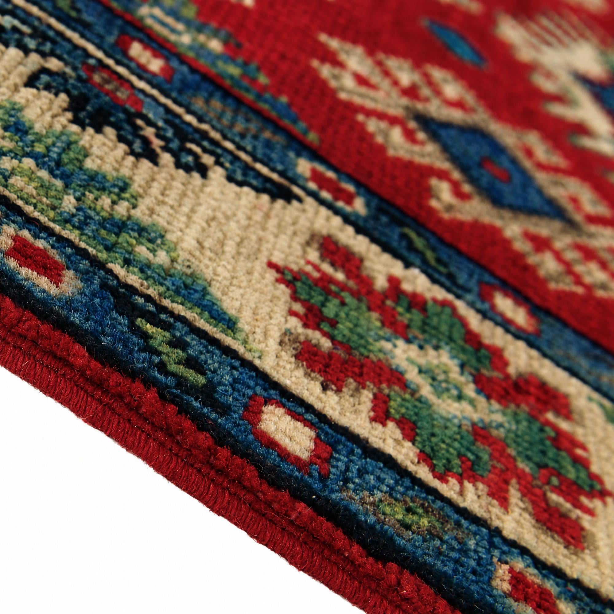 Detail image 8 of 12: 2' 8 x 4' 3 Hand Knotted Kazak Rug