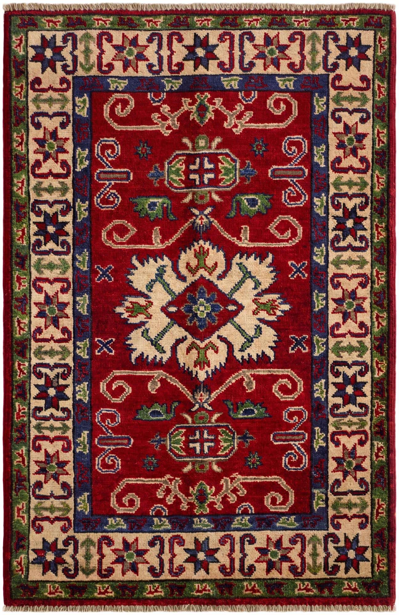 2' 8 x 4' 1 Hand Knotted Kazak Rug