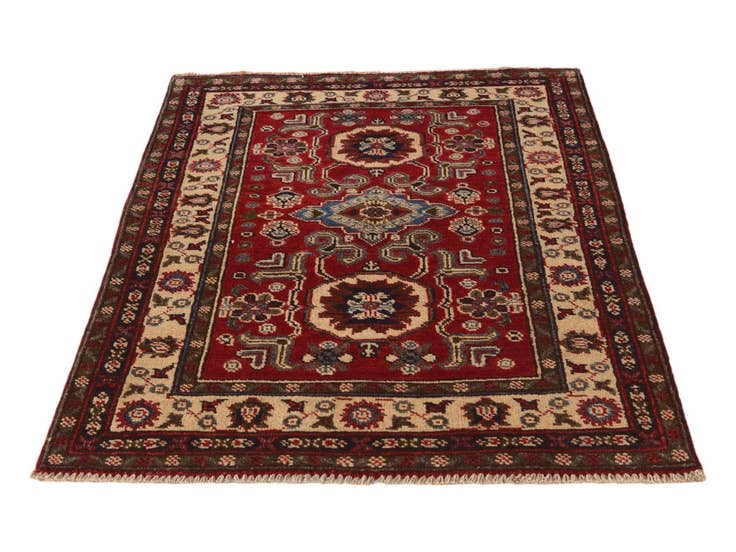 Detail image of 2' 9 x 4' Hand Knotted Kazak Rug