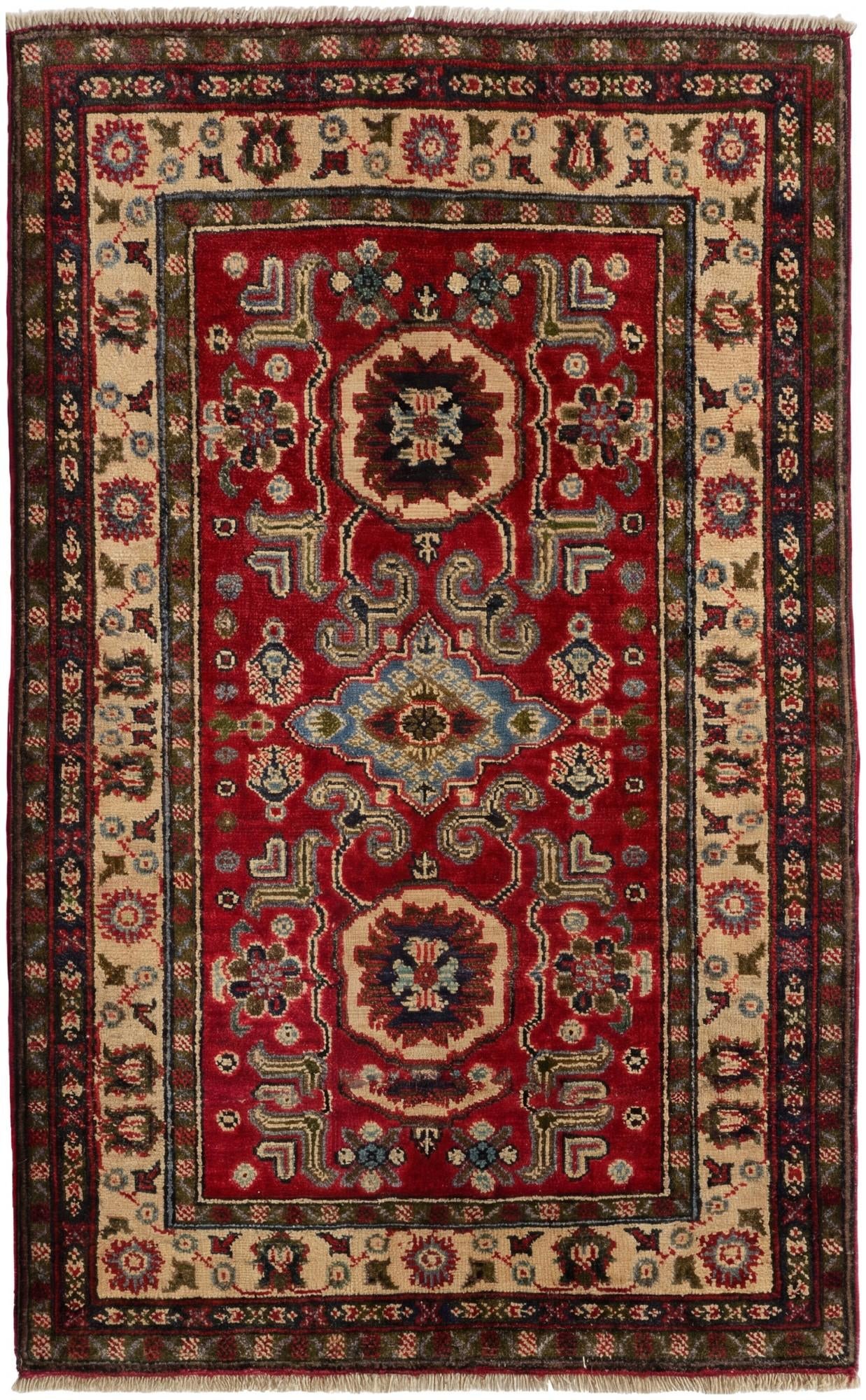 2' 9 x 4' Hand Knotted Kazak Rug