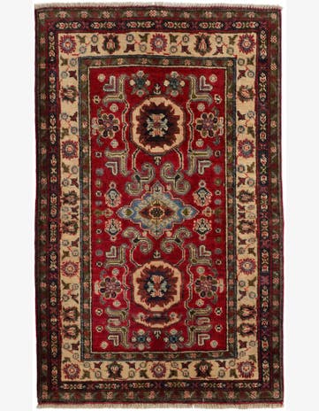 2' 9 x 4' Hand Knotted Kazak Rug