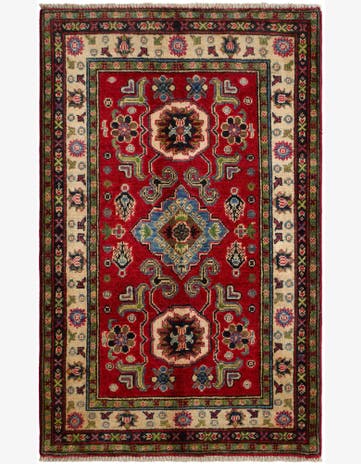 2' 7 x 3' 11 Hand Knotted Kazak Rug