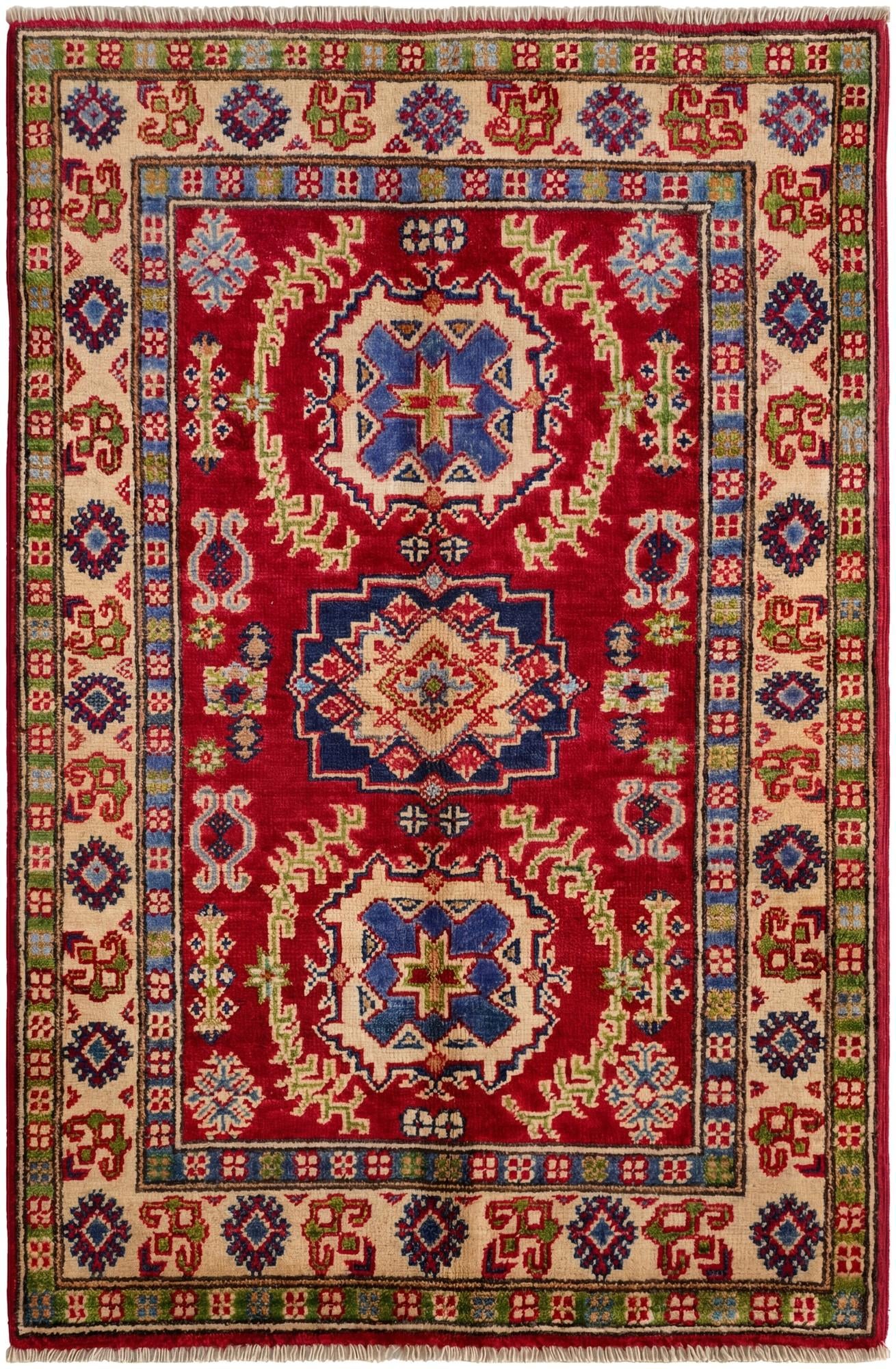 2' 8 x 4' Hand Knotted Kazak Rug