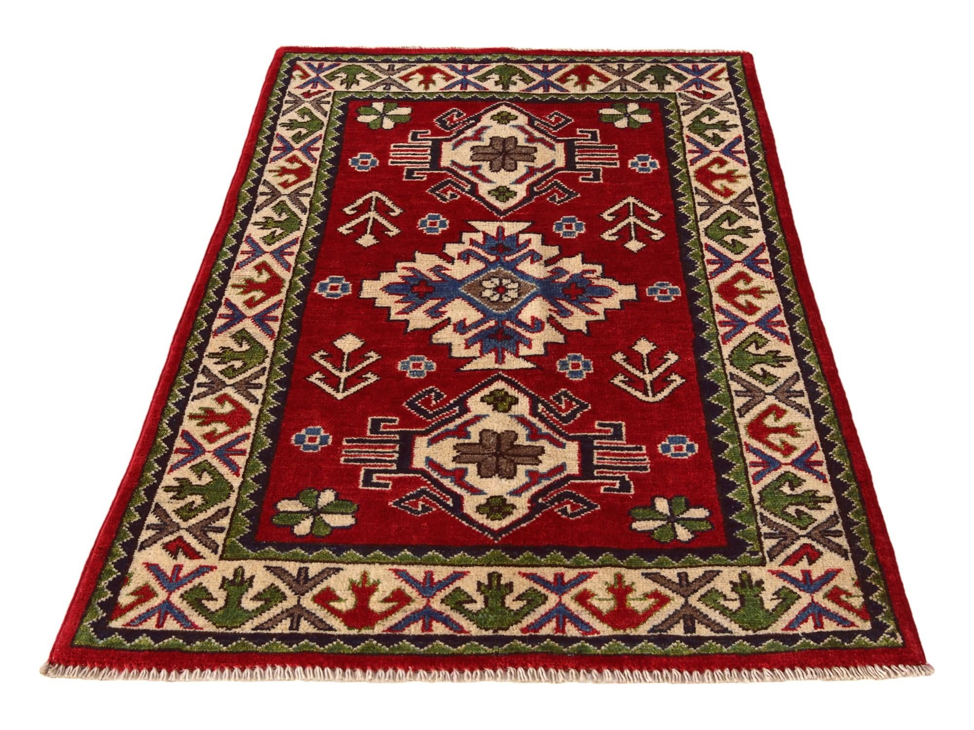 2' 6 x 4' Hand Knotted Kazak Rug