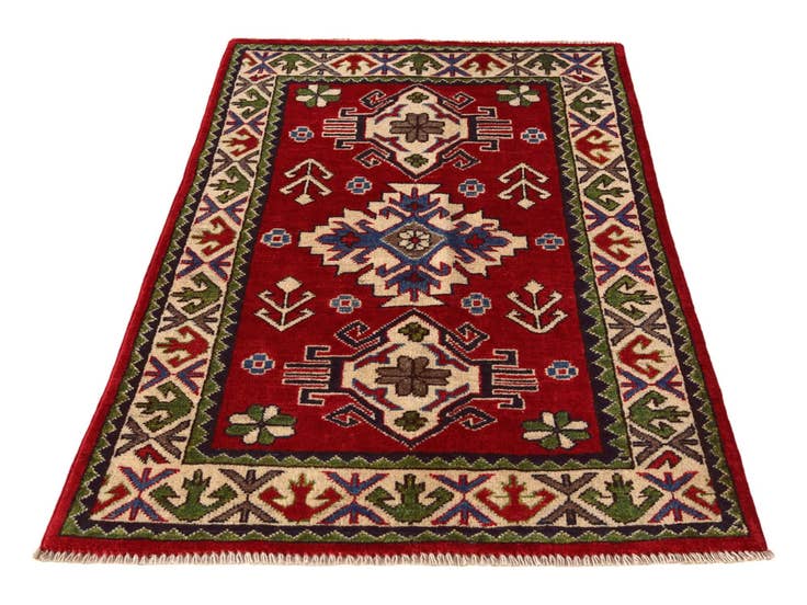 Detail image of 2' 6 x 4' Hand Knotted Kazak Rug