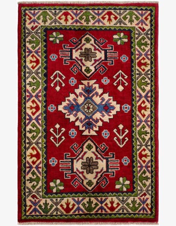 2' 6 x 4' Hand Knotted Kazak Rug