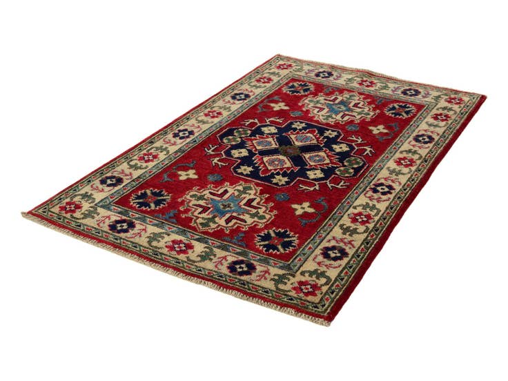 Detail image of 2' 8 x 4' 3 Hand Knotted Kazak Rug