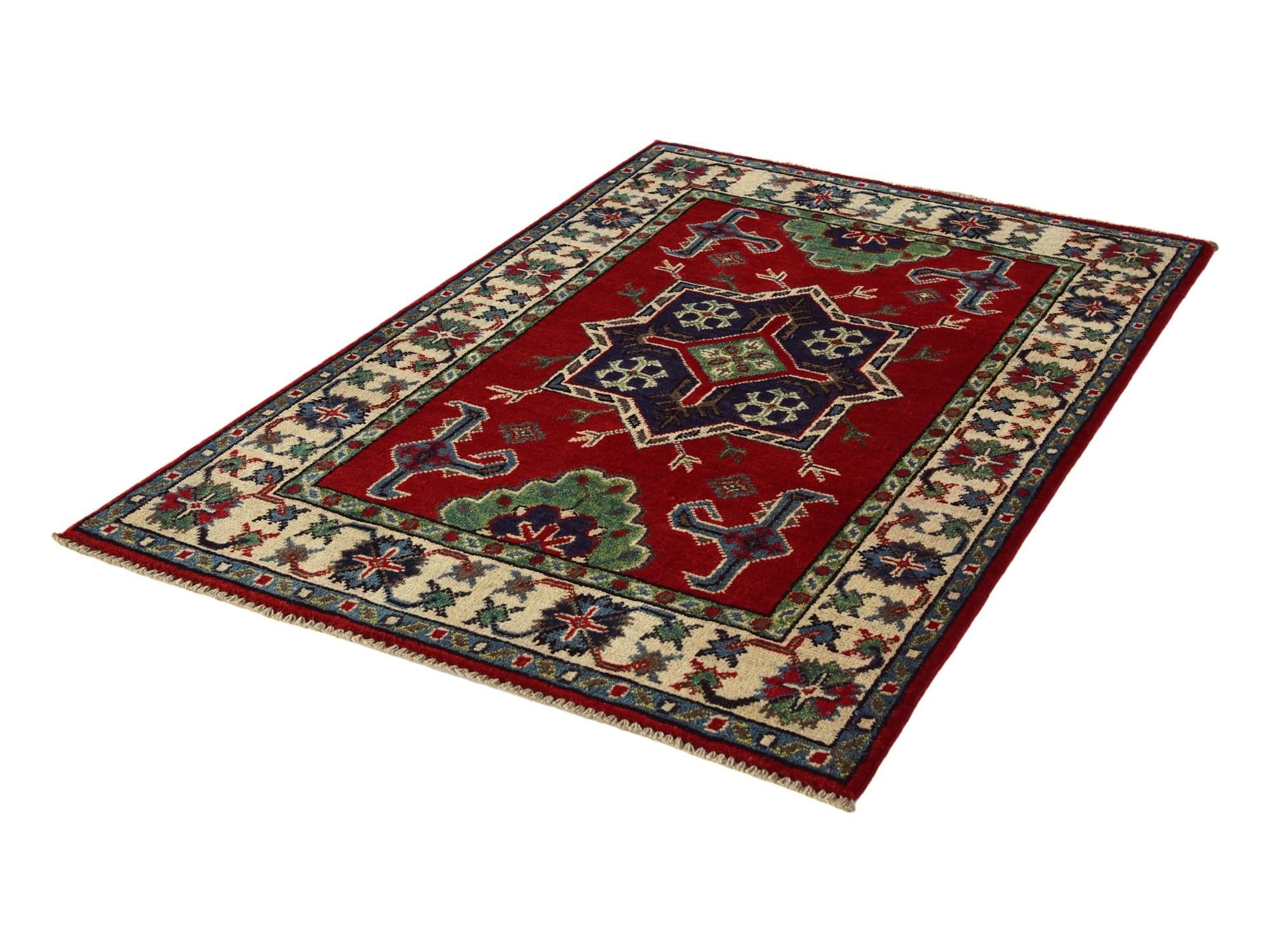 2' 8 x 4' 1 Hand Knotted Kazak Rug