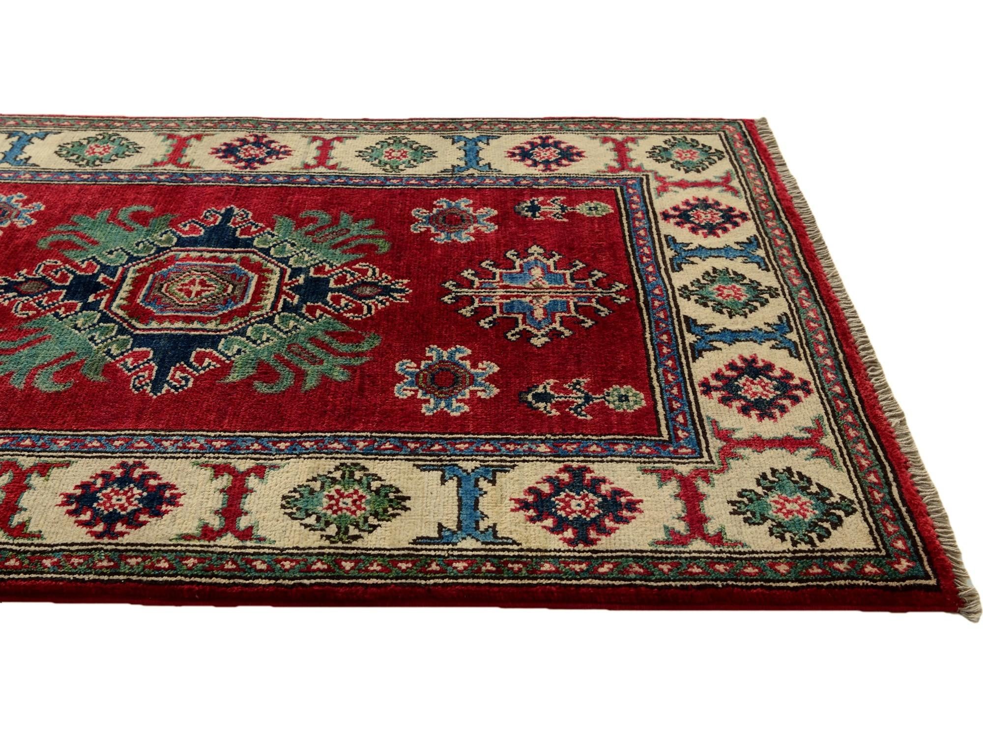 2' 7 x 4' Hand Knotted Kazak Rug
