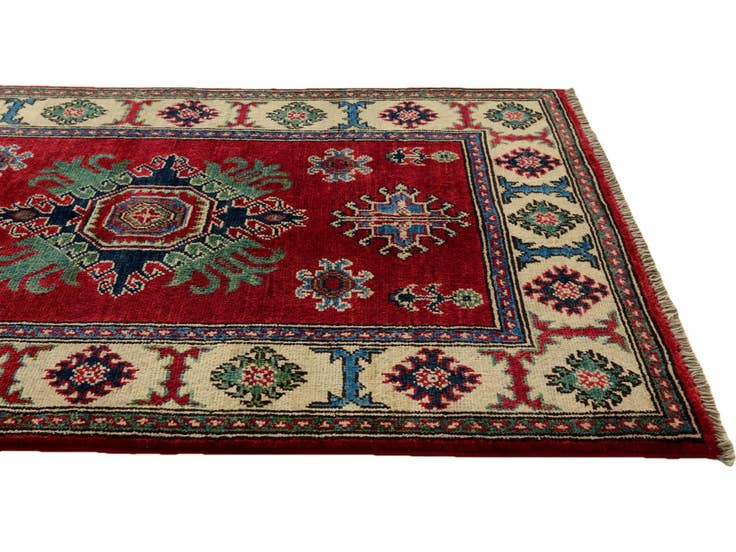 Detail image of 2' 7 x 4' Hand Knotted Kazak Rug