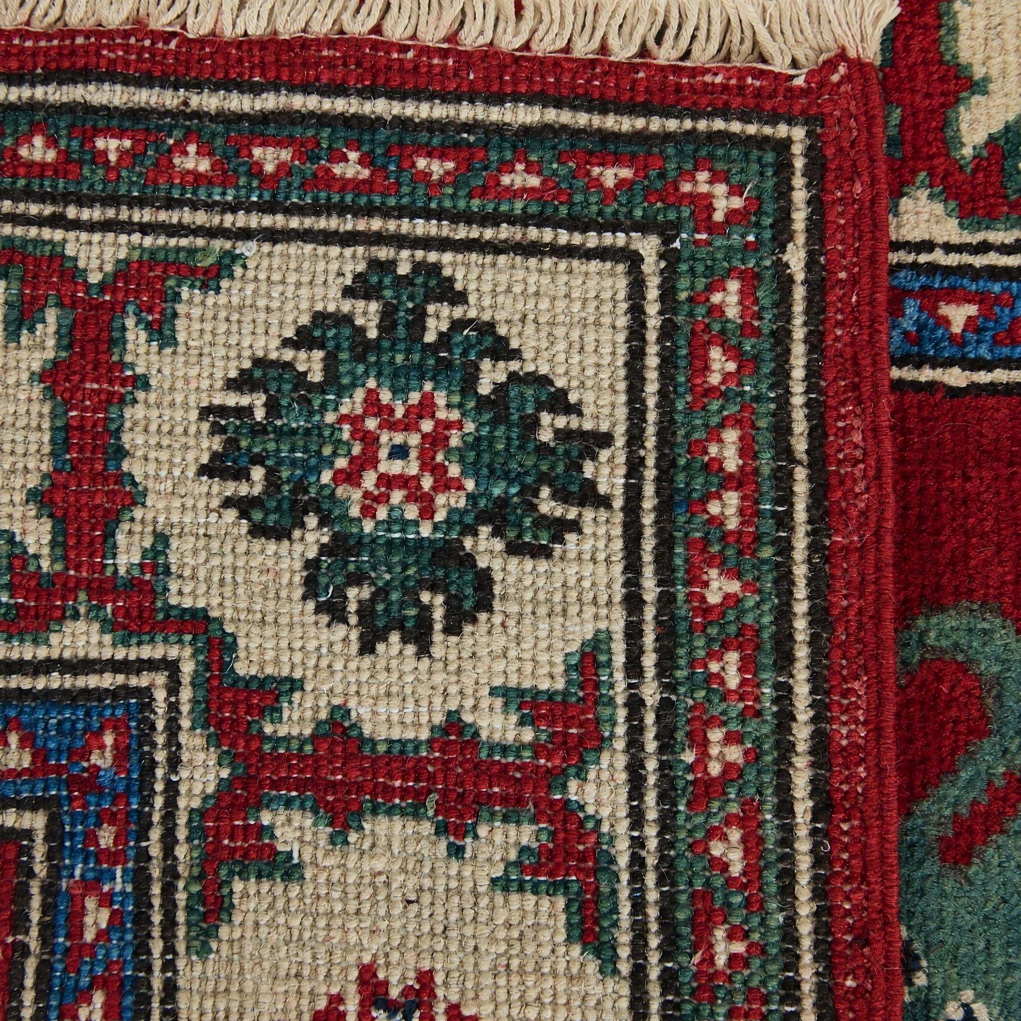 Detail image 12 of 12: 2' 7 x 4' Hand Knotted Kazak Rug