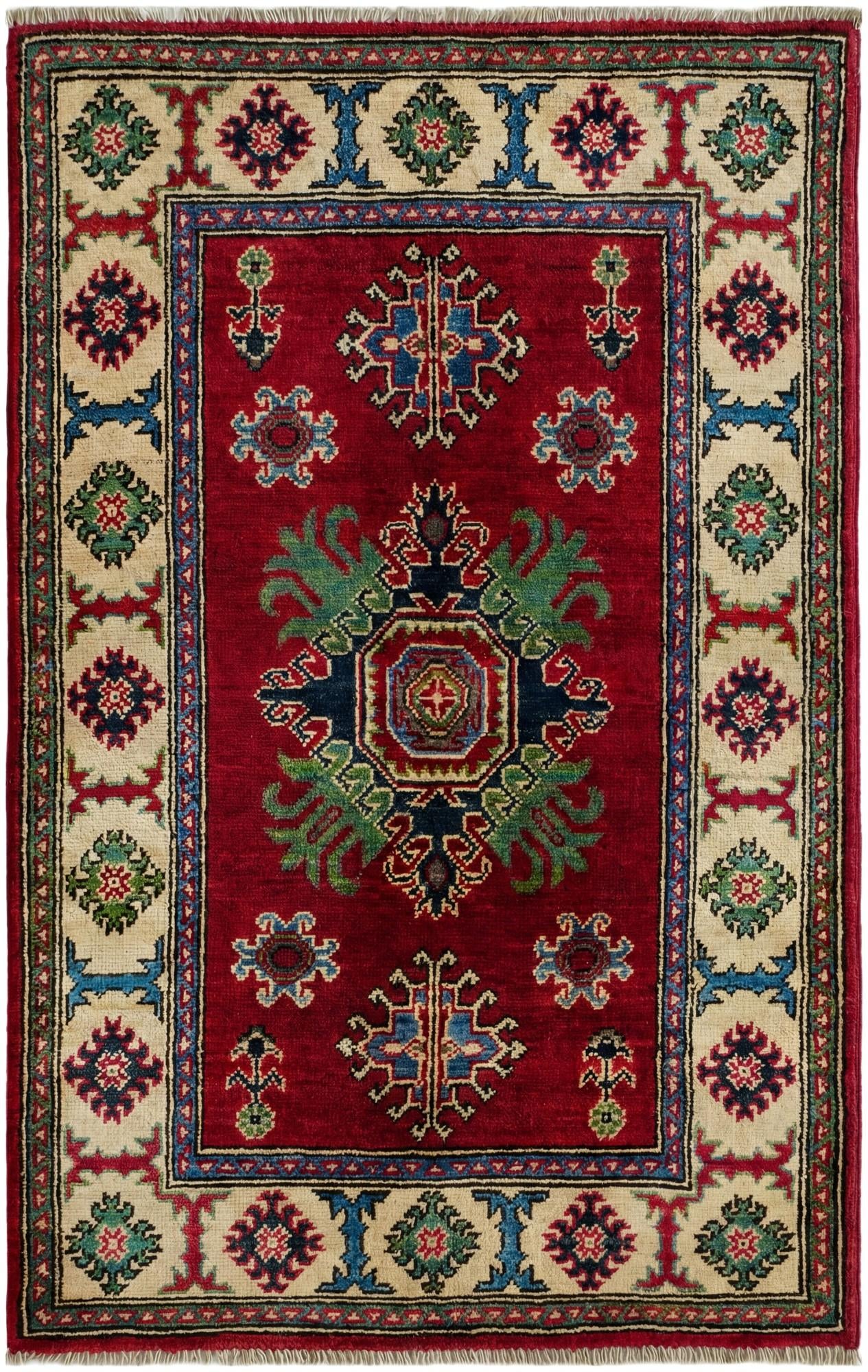2' 7 x 4' Hand Knotted Kazak Rug