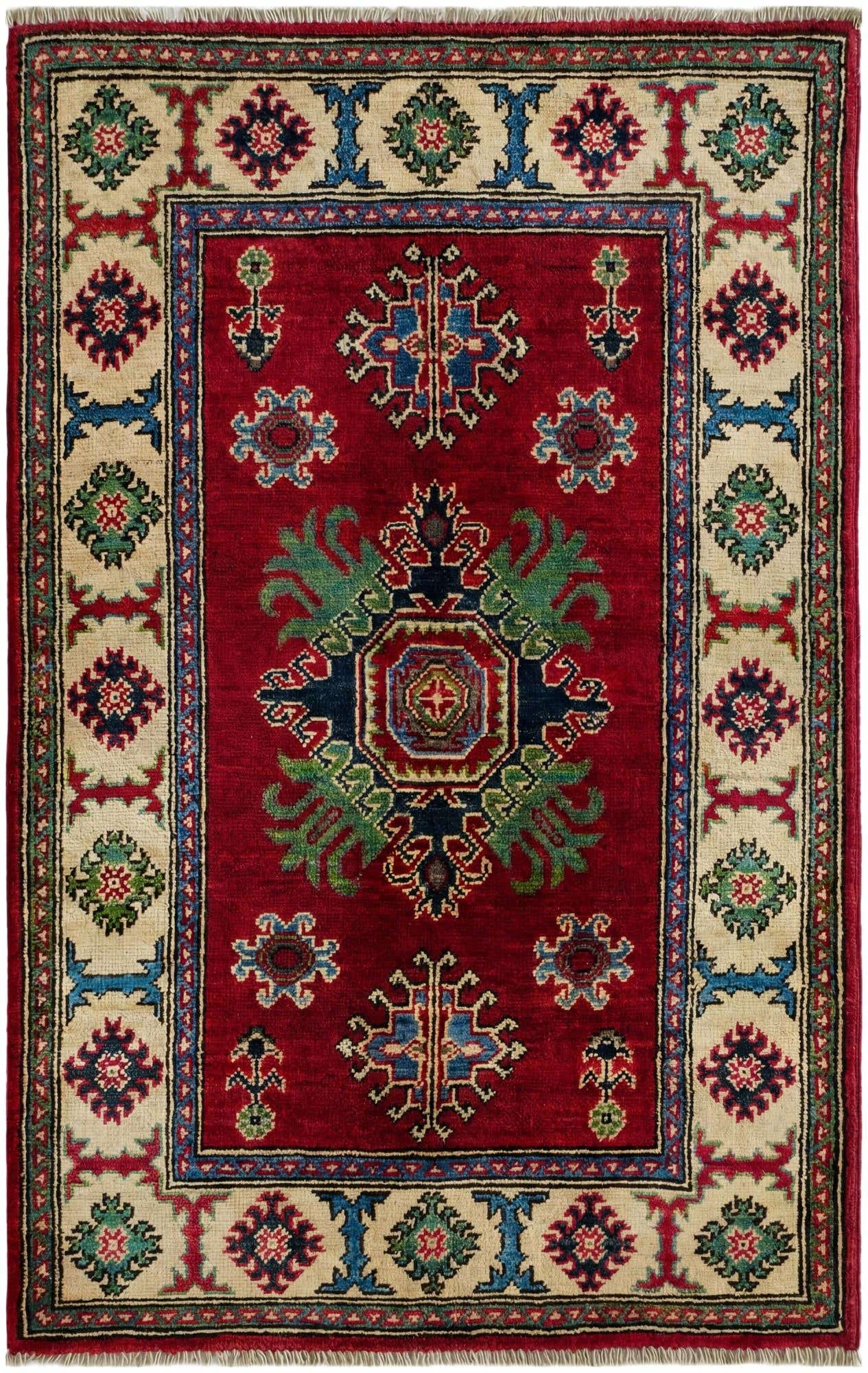 2' 7 x 4' Hand Knotted Kazak Rug