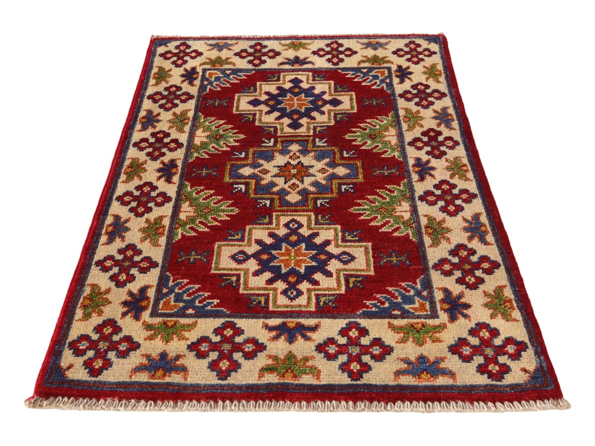 2' x 3' 1 Hand Knotted Kazak Rug