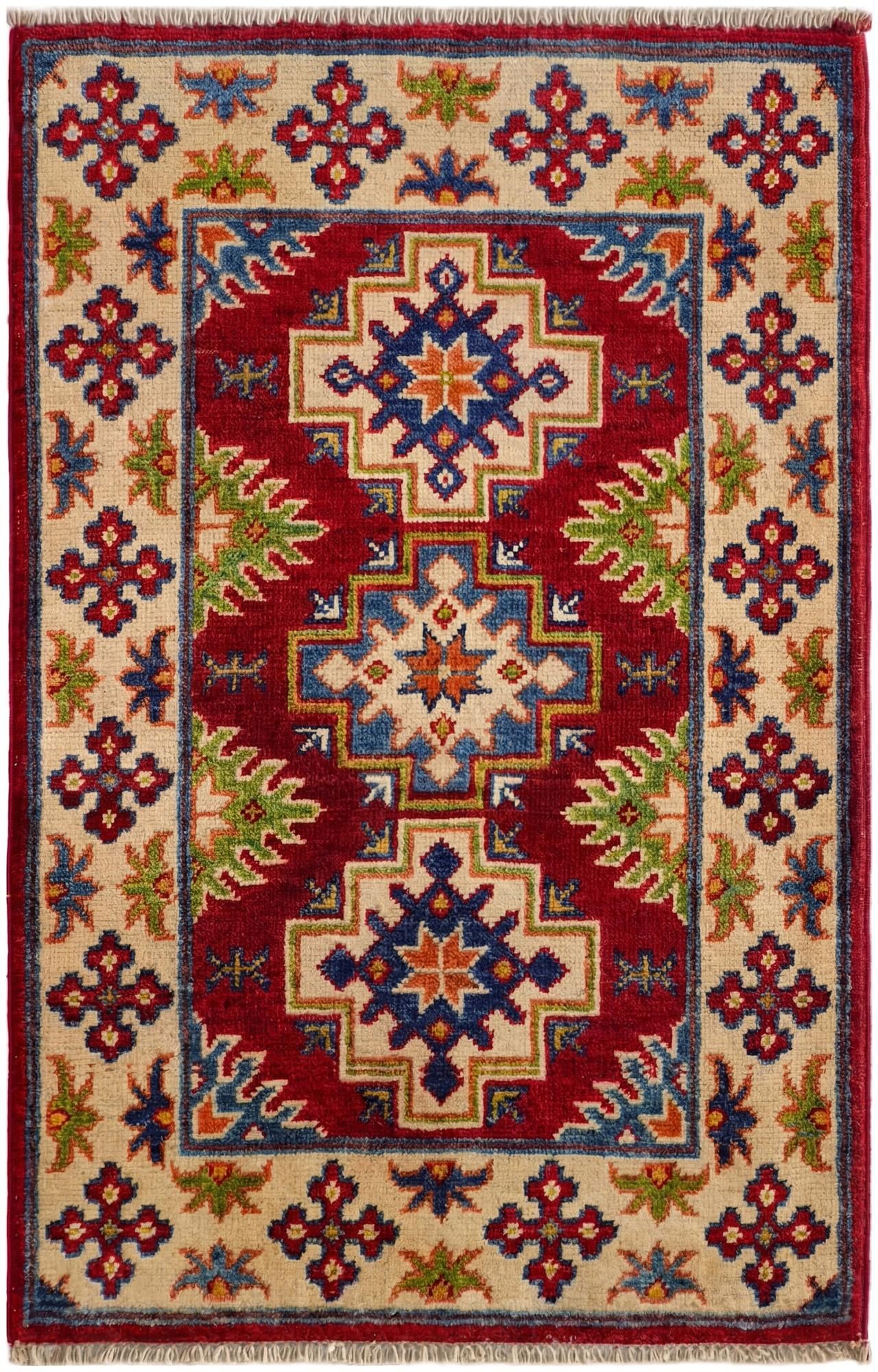 2' x 3' 1 Hand Knotted Kazak Rug