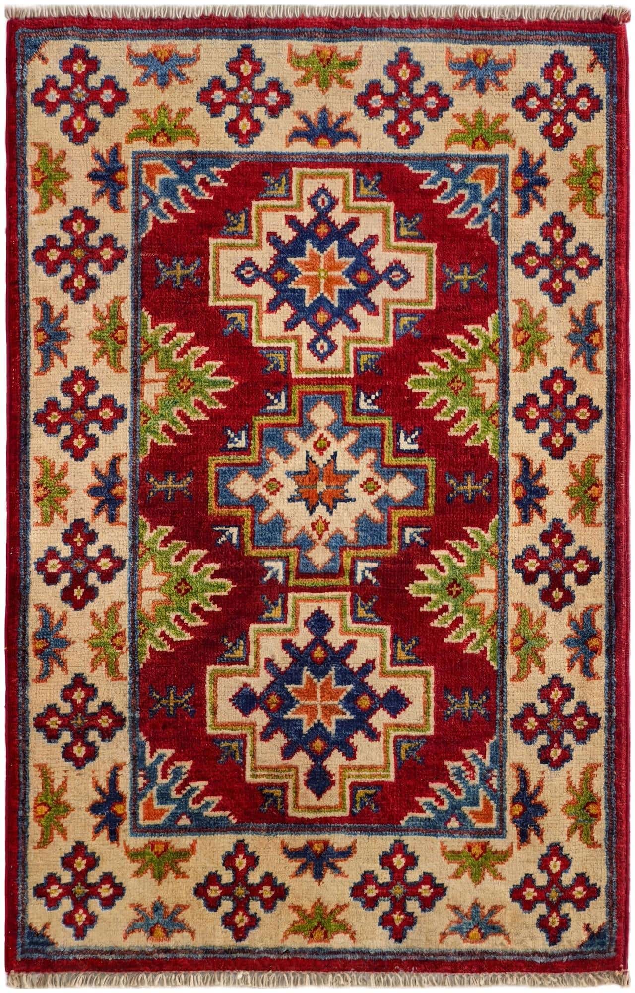 2' x 3' 1 Hand Knotted Kazak Rug