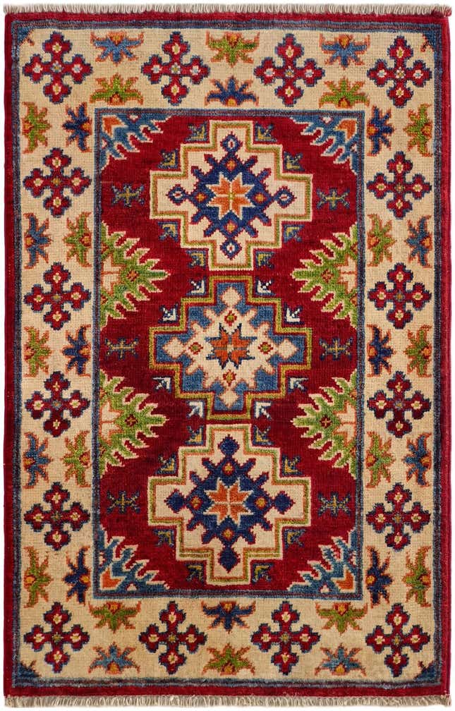 2' x 3' 1 Hand Knotted Kazak Rug