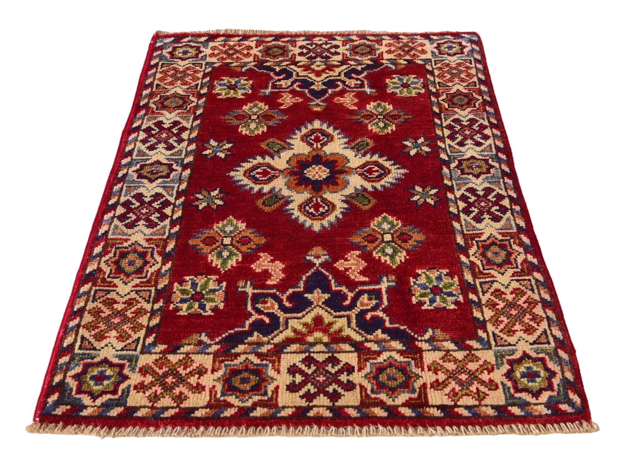 2' x 3' 1 Hand Knotted Kazak Rug