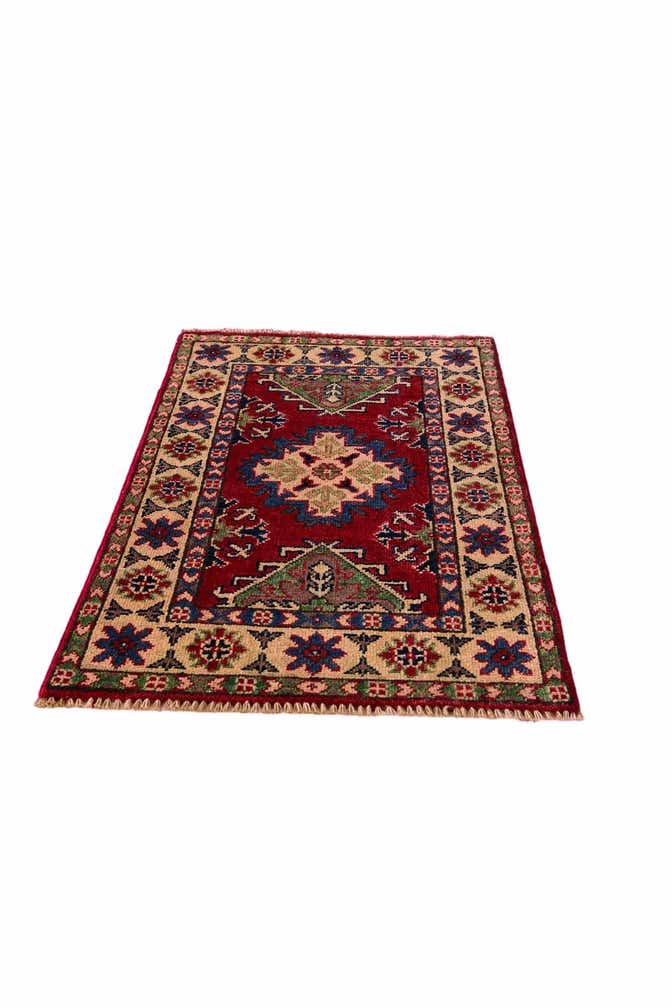 1' 11 x 3' Hand Knotted Kazak Rug