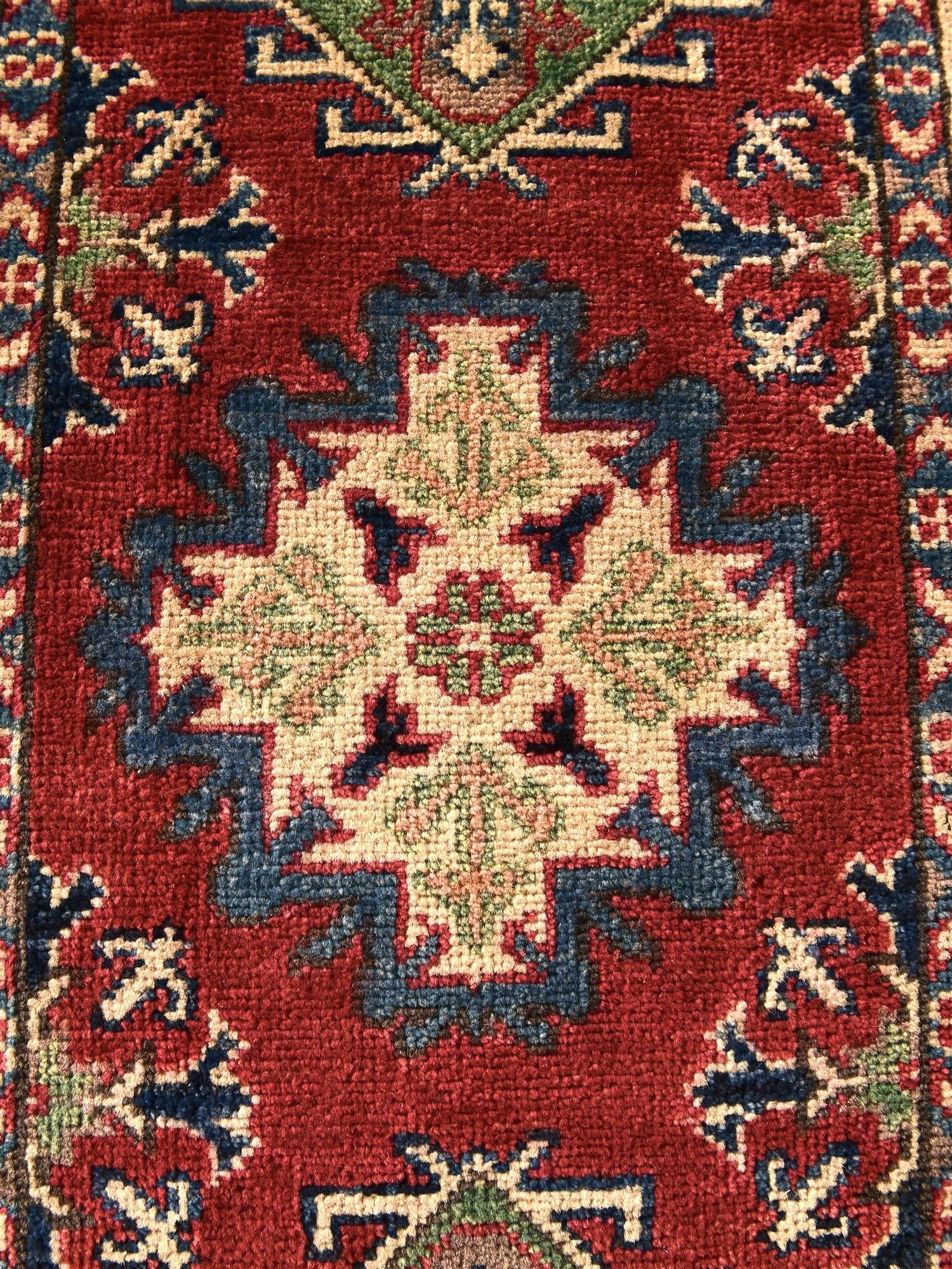 1' 11 x 3' Hand Knotted Kazak Rug