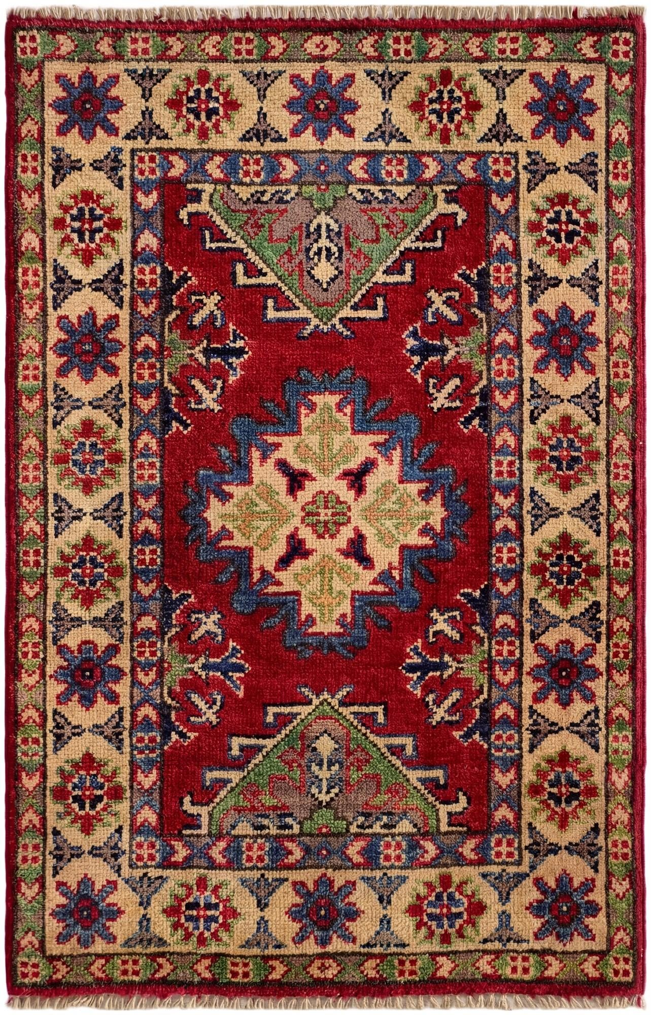 1' 11 x 3' Hand Knotted Kazak Rug