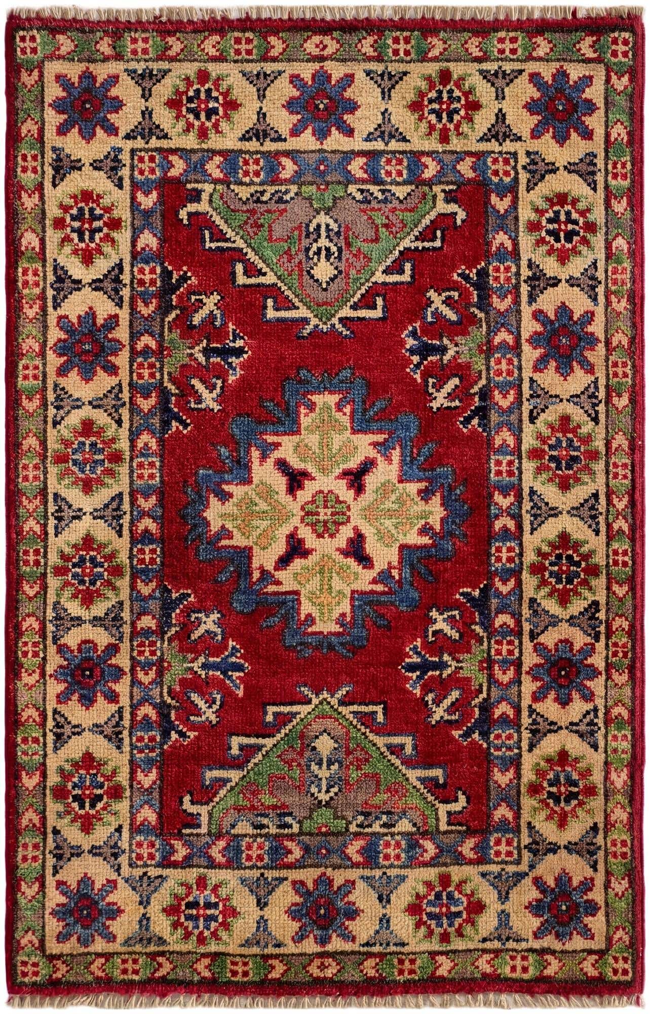 1' 11 x 3' Hand Knotted Kazak Rug