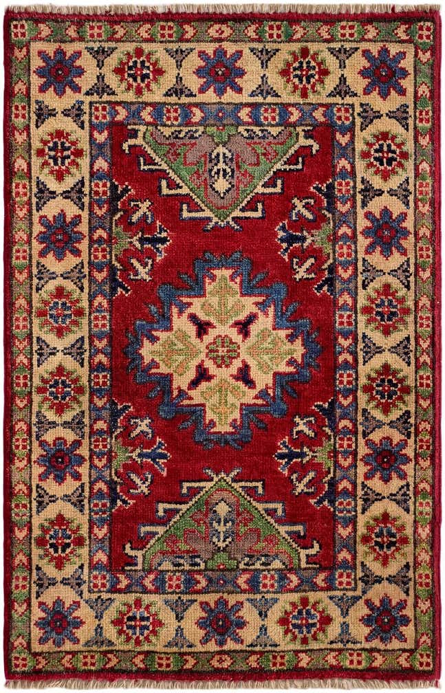 1' 11 x 3' Hand Knotted Kazak Rug