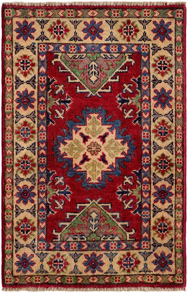 Detail image of 1' 11 x 3' Hand Knotted Kazak Rug
