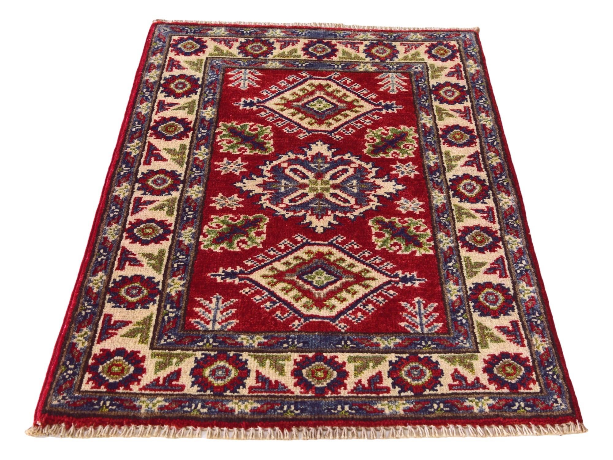 1' 11 x 2' 11 Hand Knotted Kazak Rug