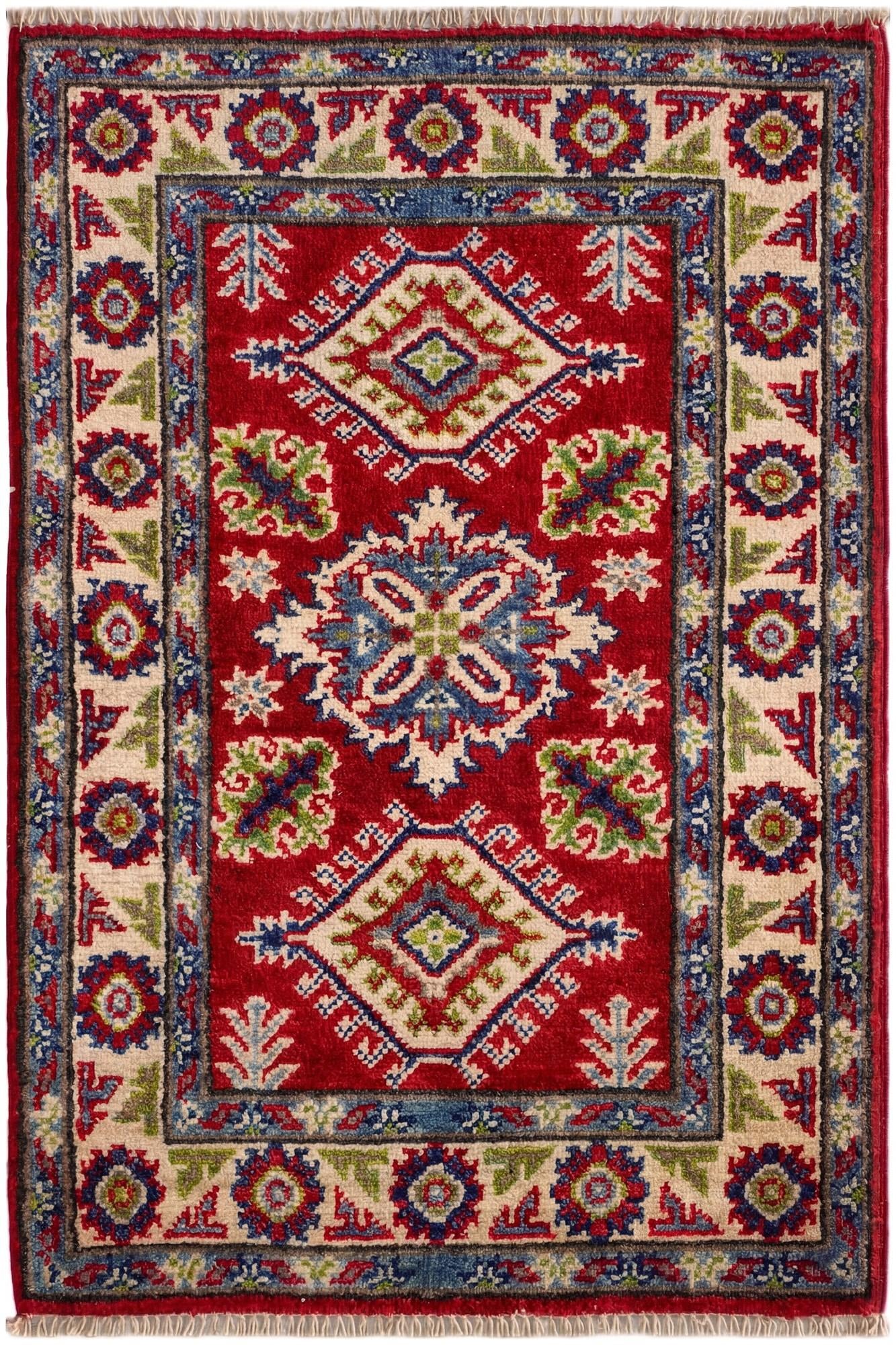 1' 11 x 2' 11 Hand Knotted Kazak Rug