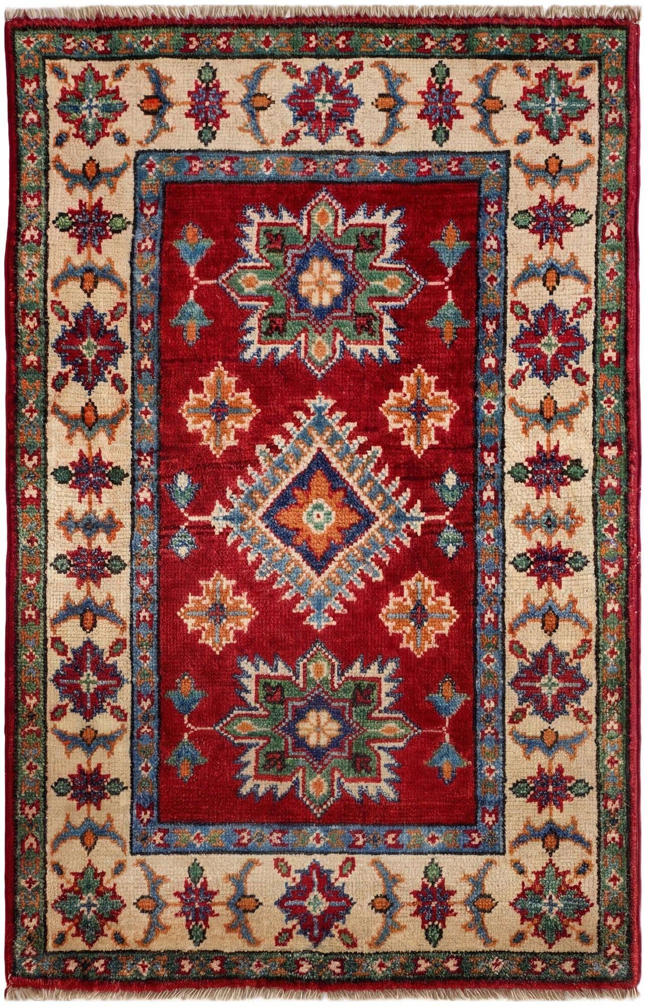 2' x 3' 2 Hand Knotted Kazak Rug
