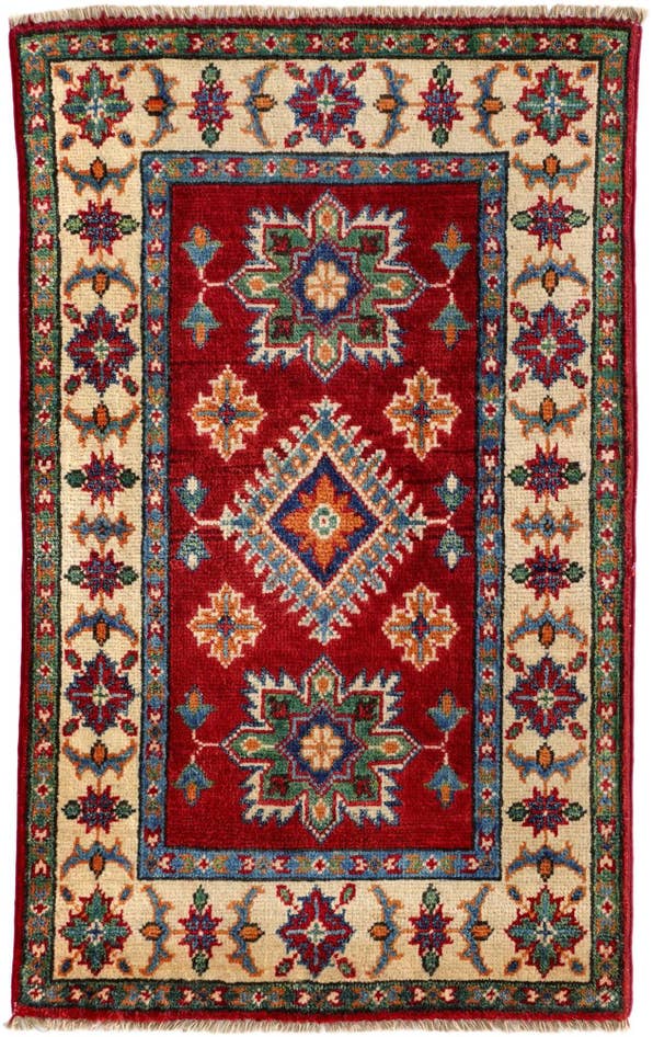 Detail image of 60cm x 95cm anudado a mano Kazak Alfombra