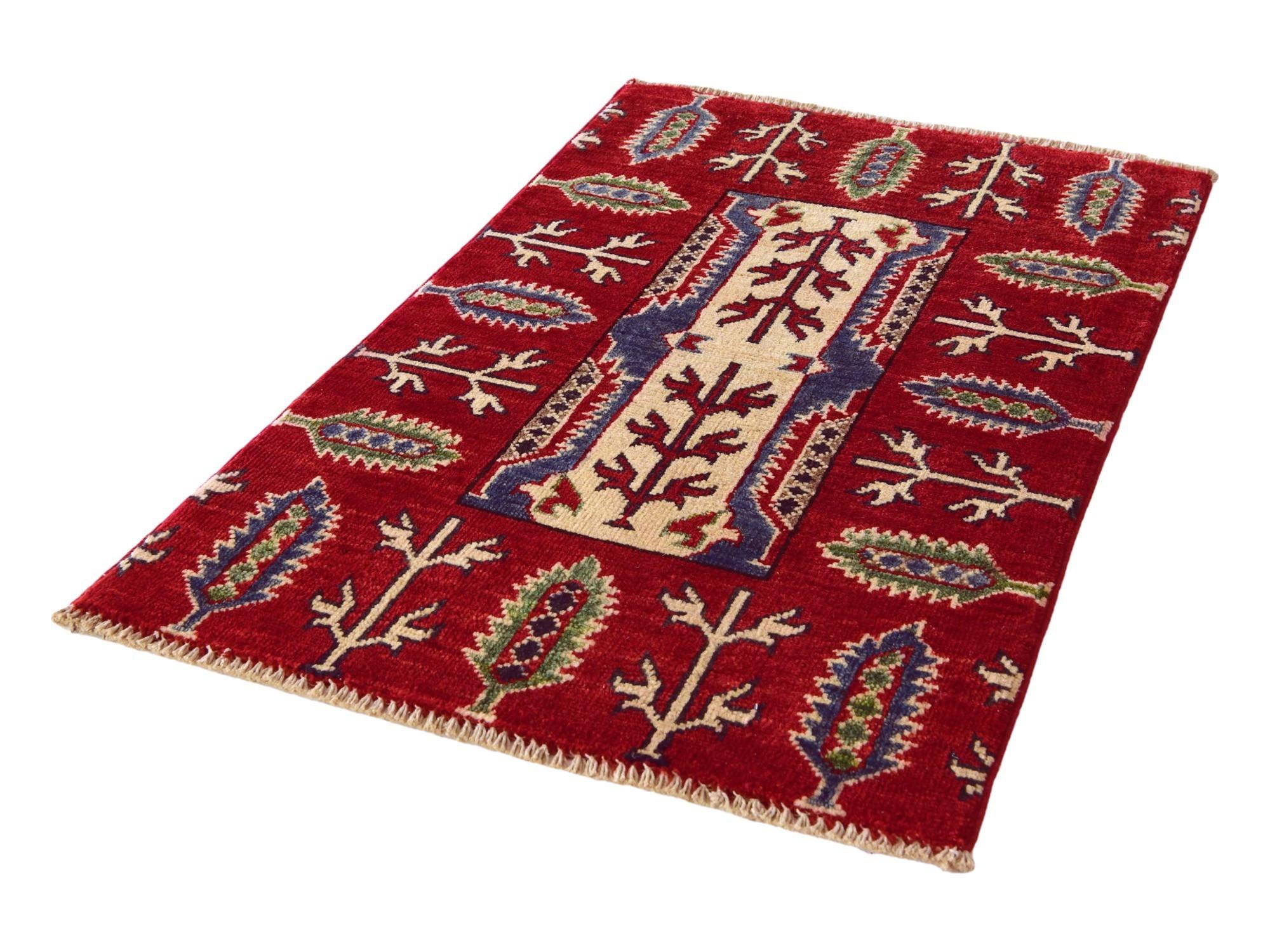 1' 11 x 2' 11 Hand Knotted Kazak Rug