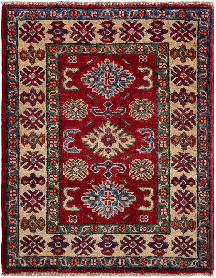 Detail image of 2' 1 x 2' 11 Hand Knotted Kazak Rug