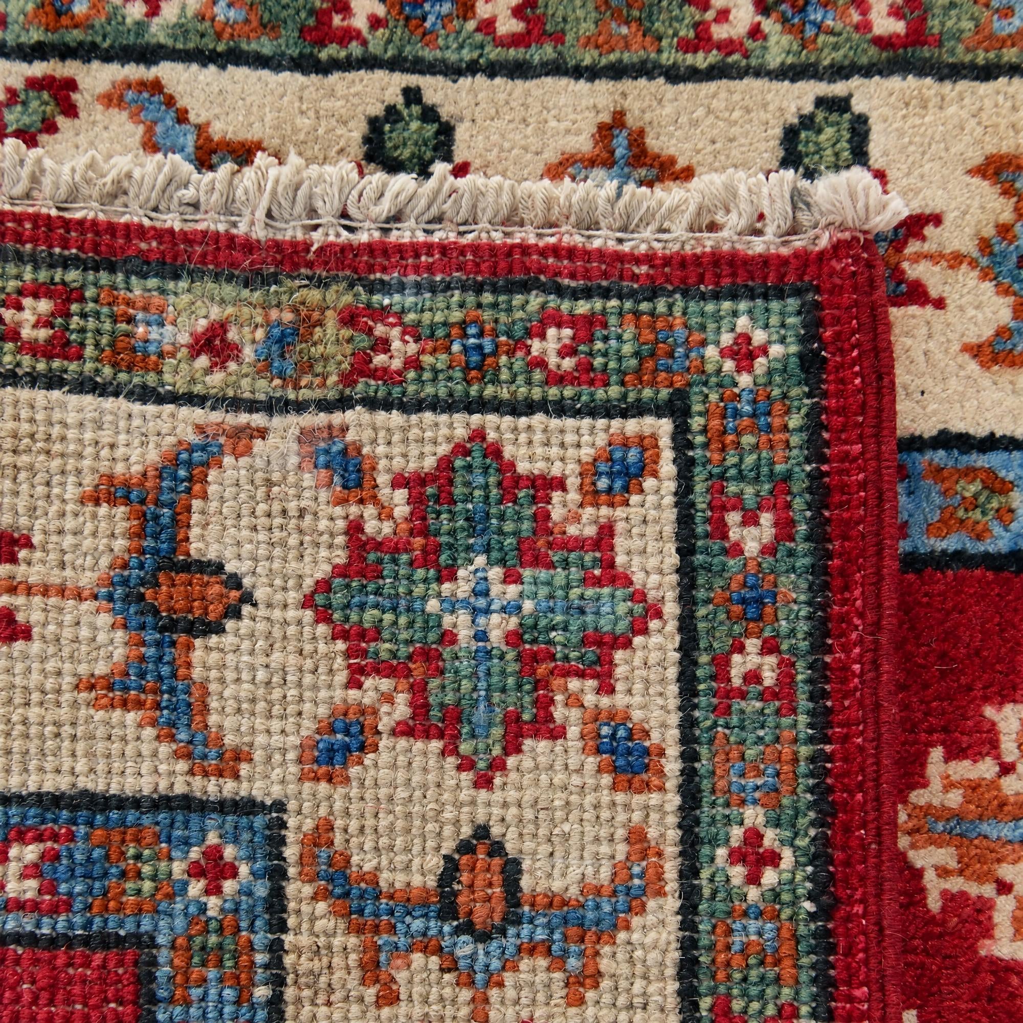 65cm x 95cm anudado a mano Kazak Alfombra