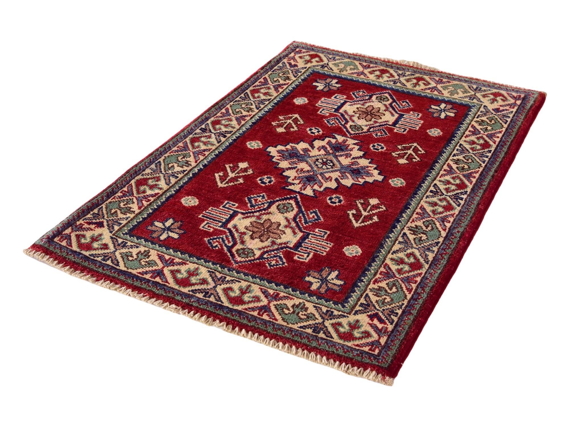 2' x 3' 1 Hand Knotted Kazak Rug
