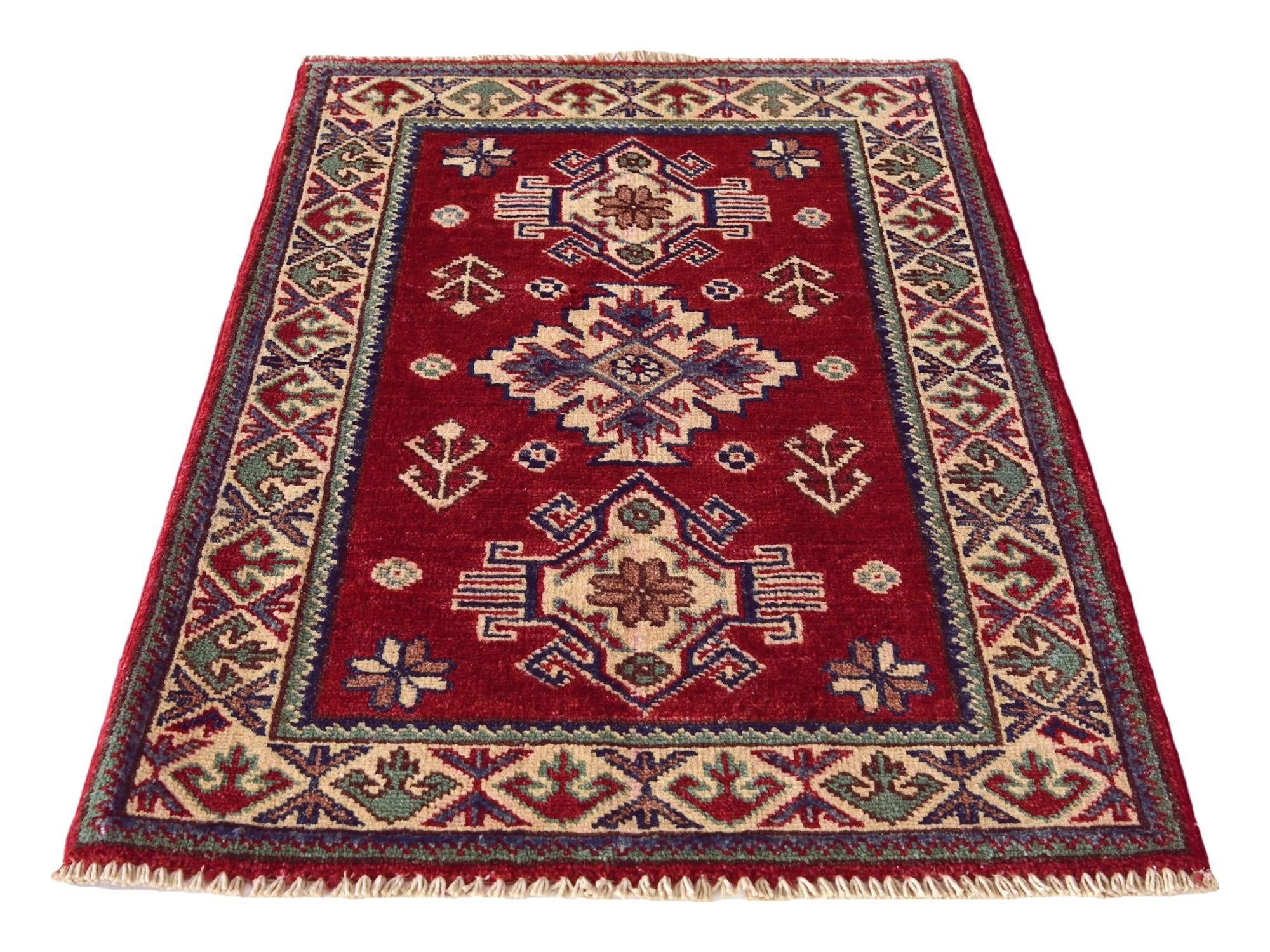 2' x 3' 1 Hand Knotted Kazak Rug