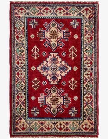 2' x 3' 1 Hand Knotted Kazak Rug