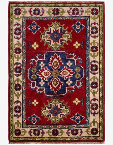 2' x 2' 11 Hand Knotted Kazak Rug